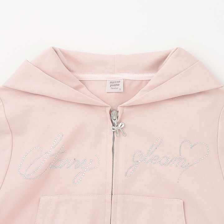 [Cool Touch & UV Protection] Rhinestone Sparkling Logo Zip Parka Outfit Set,Gray, medium image number 19