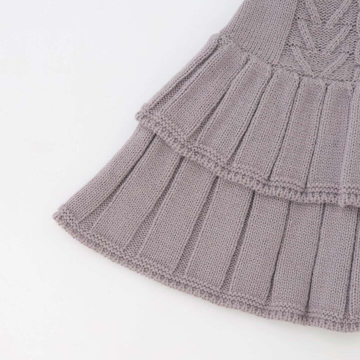[Safe/Inner Shorts Included] Washable Tiered Knit Skirt,Greige, medium image number 15