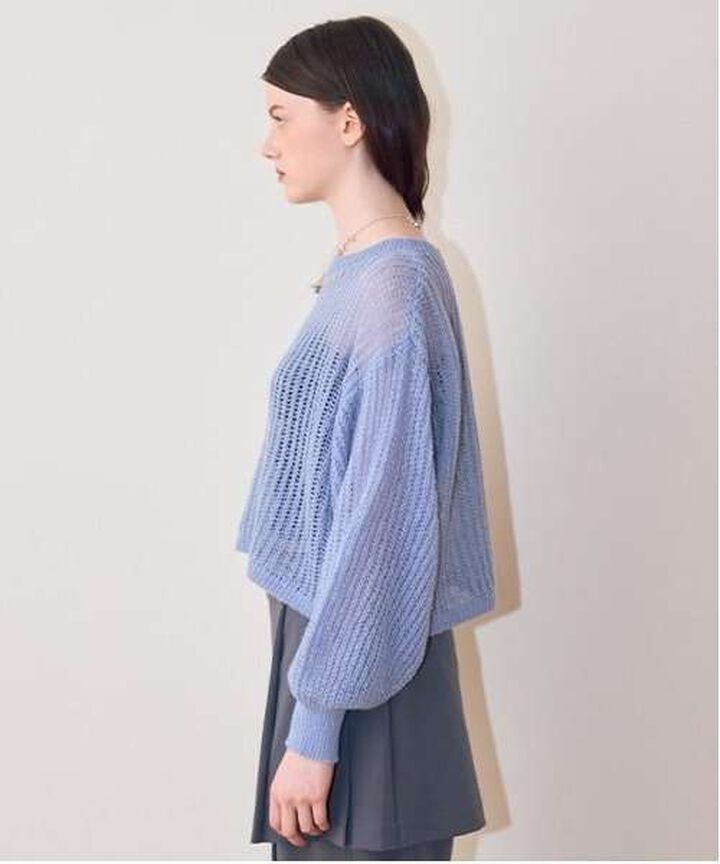 Mesh Knitwear,Charcoal gray, medium image number 1