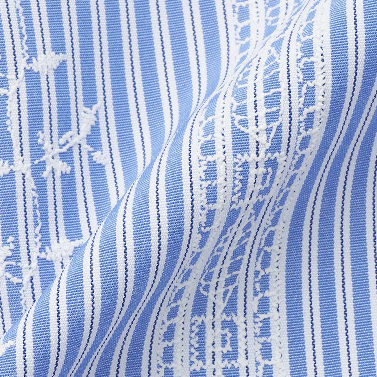 Lace Print Stripe One-Piece Dress,Blue, large image number 6