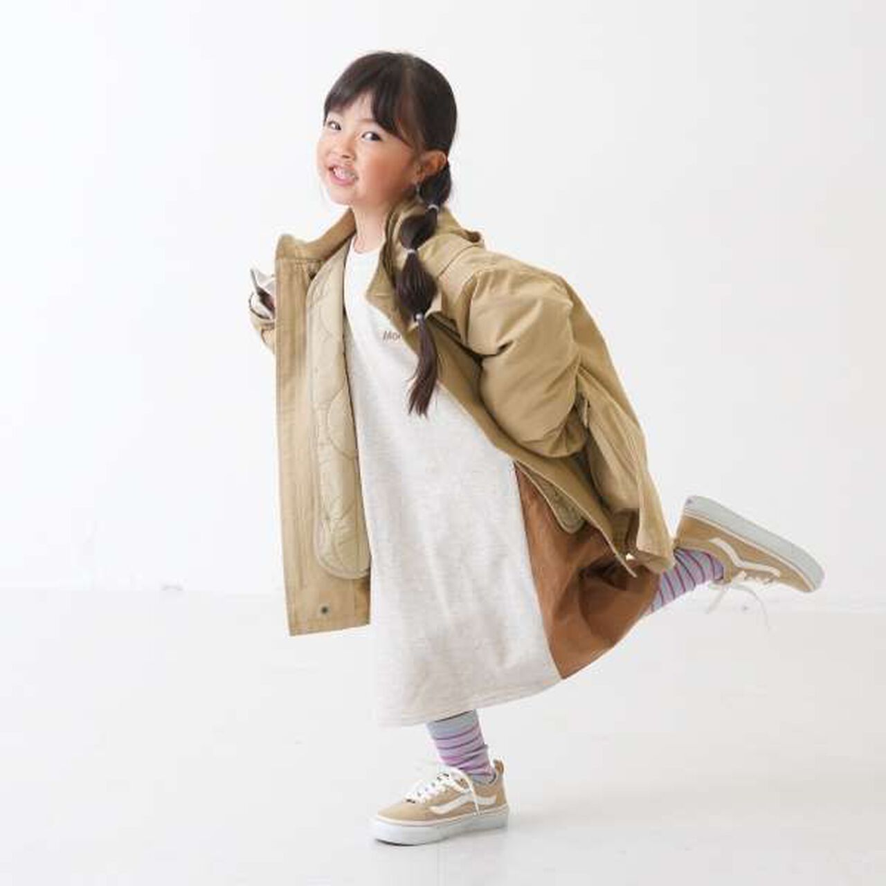 [Link] Side Fabric Panel Dress,Deep gray, large image number 12