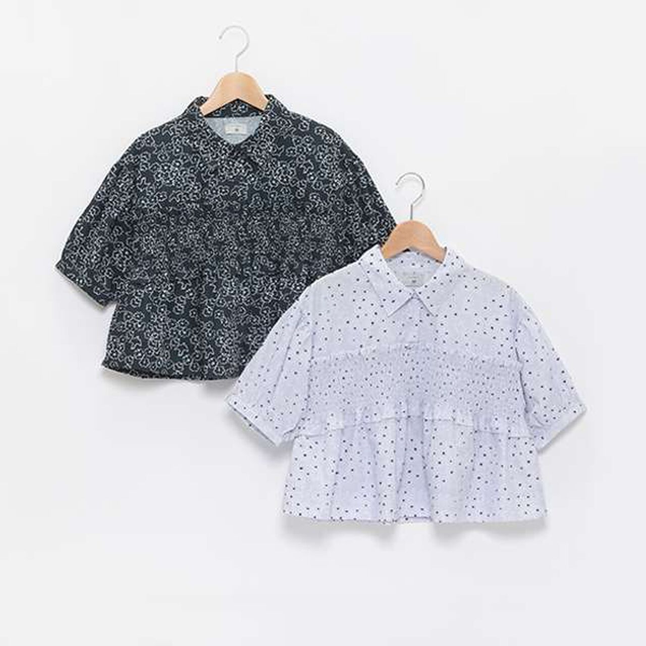 [AMI] Flower Bird Shirring Blouse,Navy, large image number 14