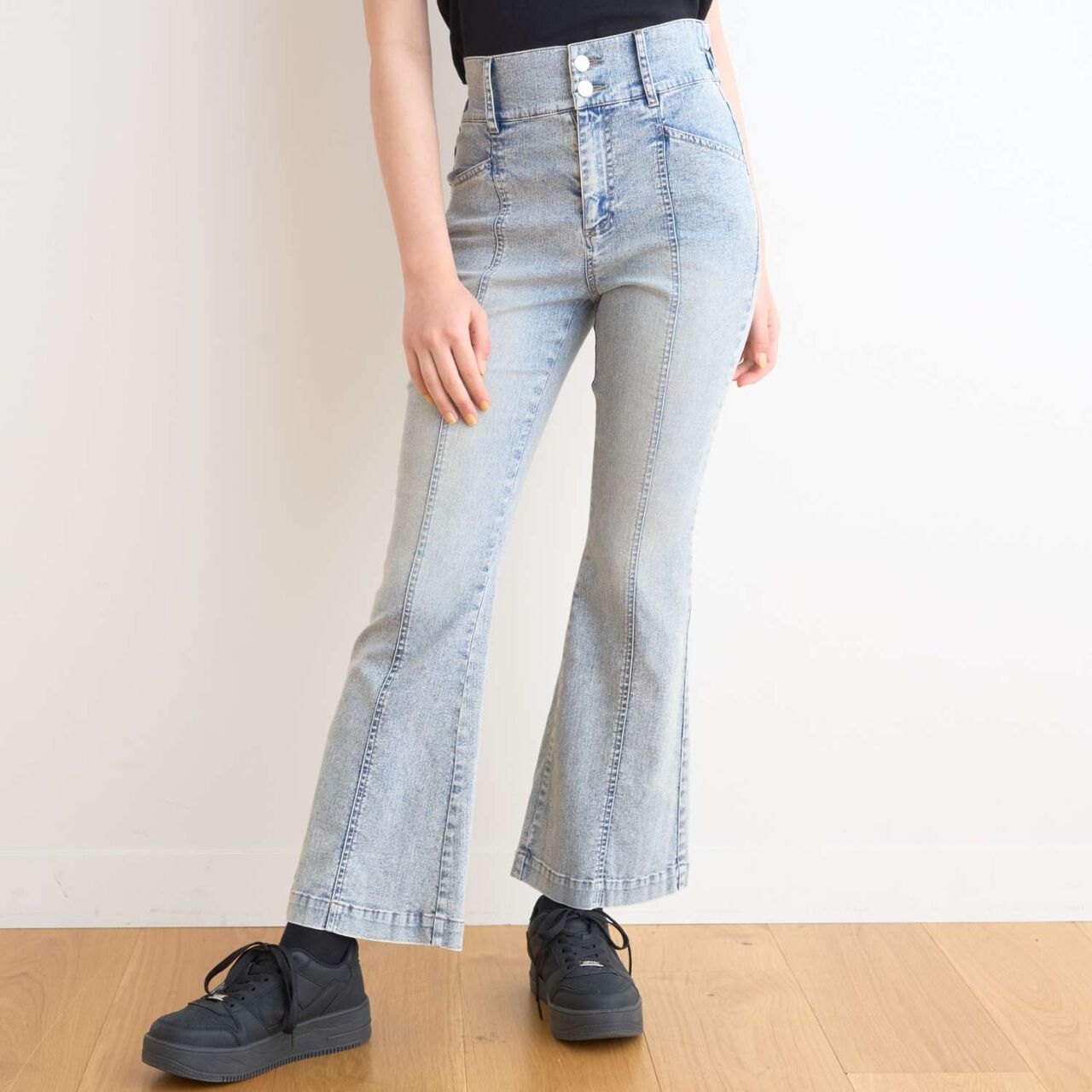 [Cool Touch] Style-Up Flare Denim Pants,Turquoise, large image number 17