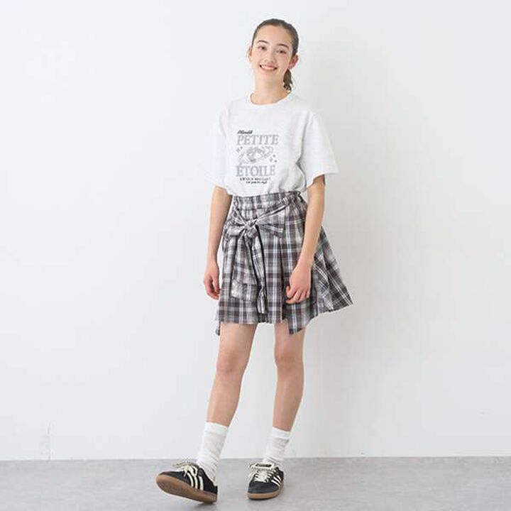 Shirt-Wrapped Checkered Culottes,Brown, medium image number 23