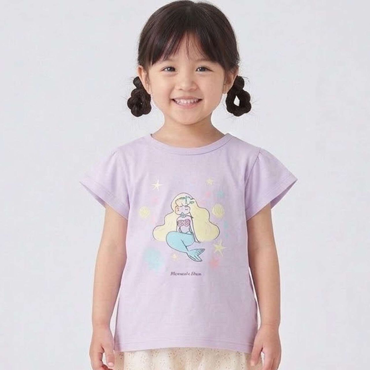 Mermaid Motif T-Shirt,Lavender, large image number 0