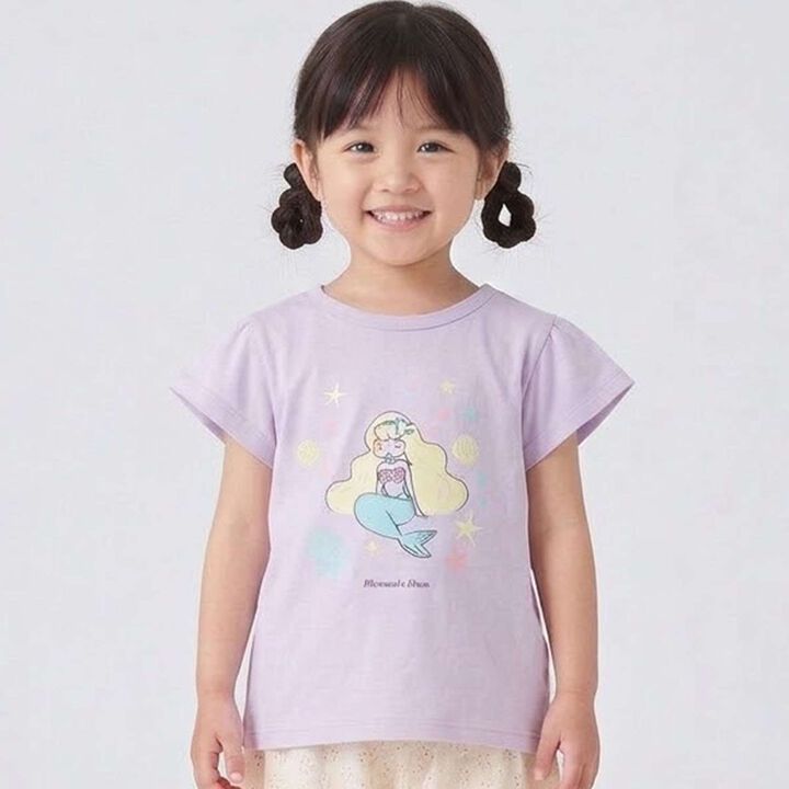 Mermaid Motif T-Shirt,Lavender, medium image number 0