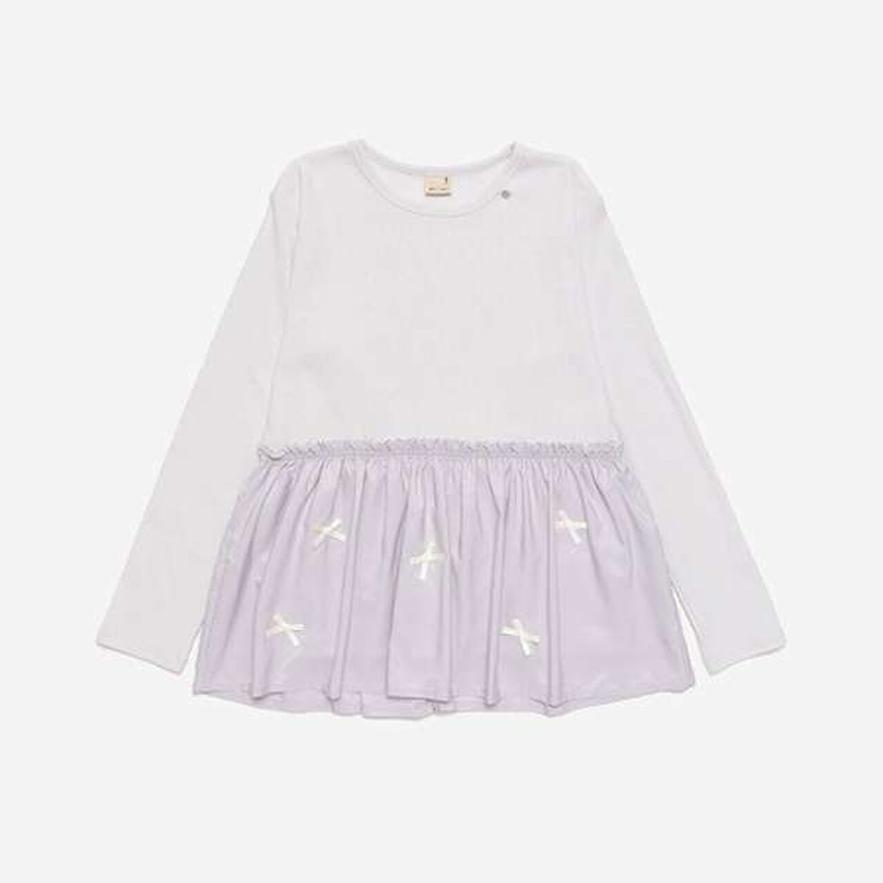 [Link] Ribbon Peplum Long T-Shirt,Lavender, large image number 0
