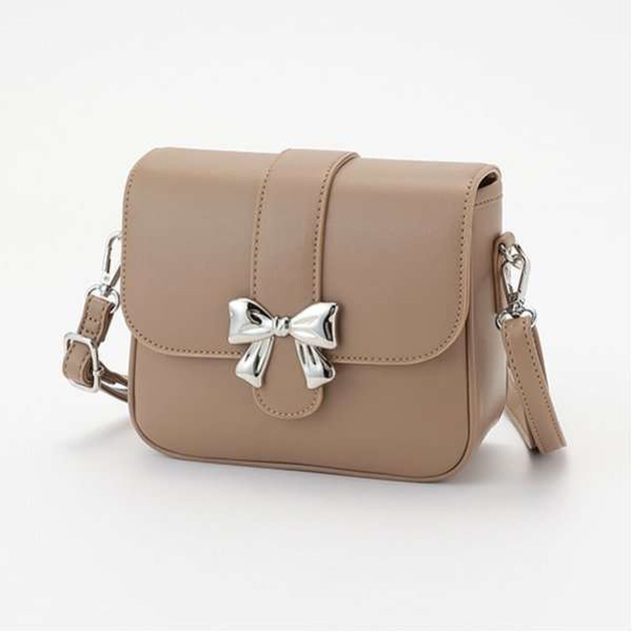 Ribbon Buckle Shoulder Bag,Ivory, large image number 8