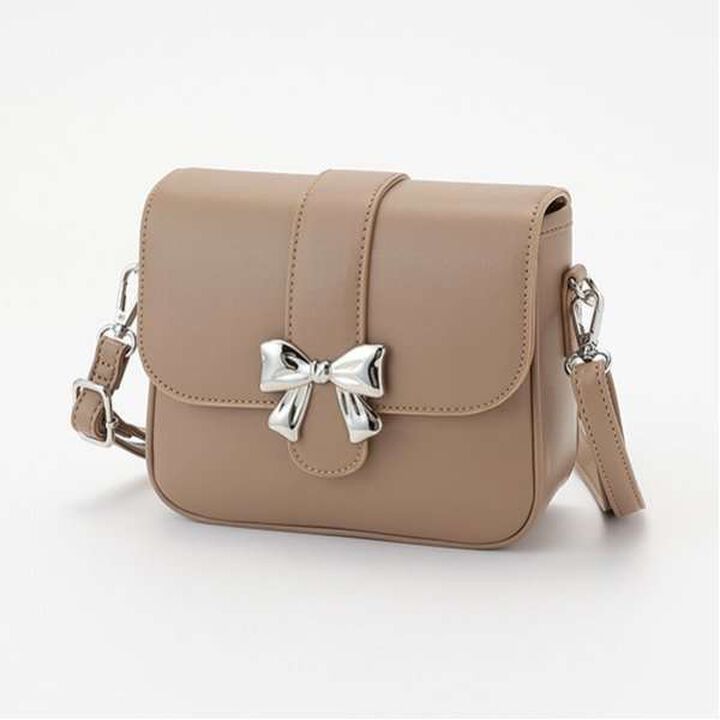 Ribbon Buckle Shoulder Bag,Ivory, medium image number 8