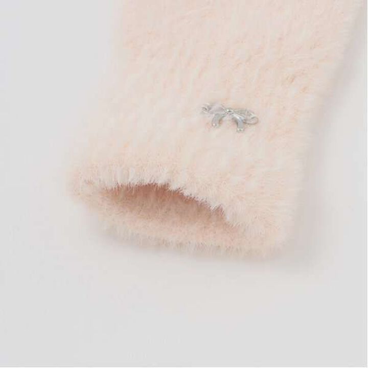 Shaggy Knit Gloves,Beige, medium image number 2