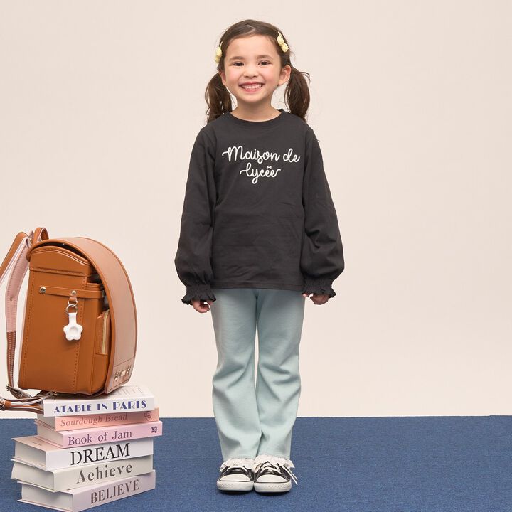 [Quick-Dry UV Non-Crumbling] Muteki T Logo Embroidery Shirred Sleeve Top,Yellow green, medium image number 29