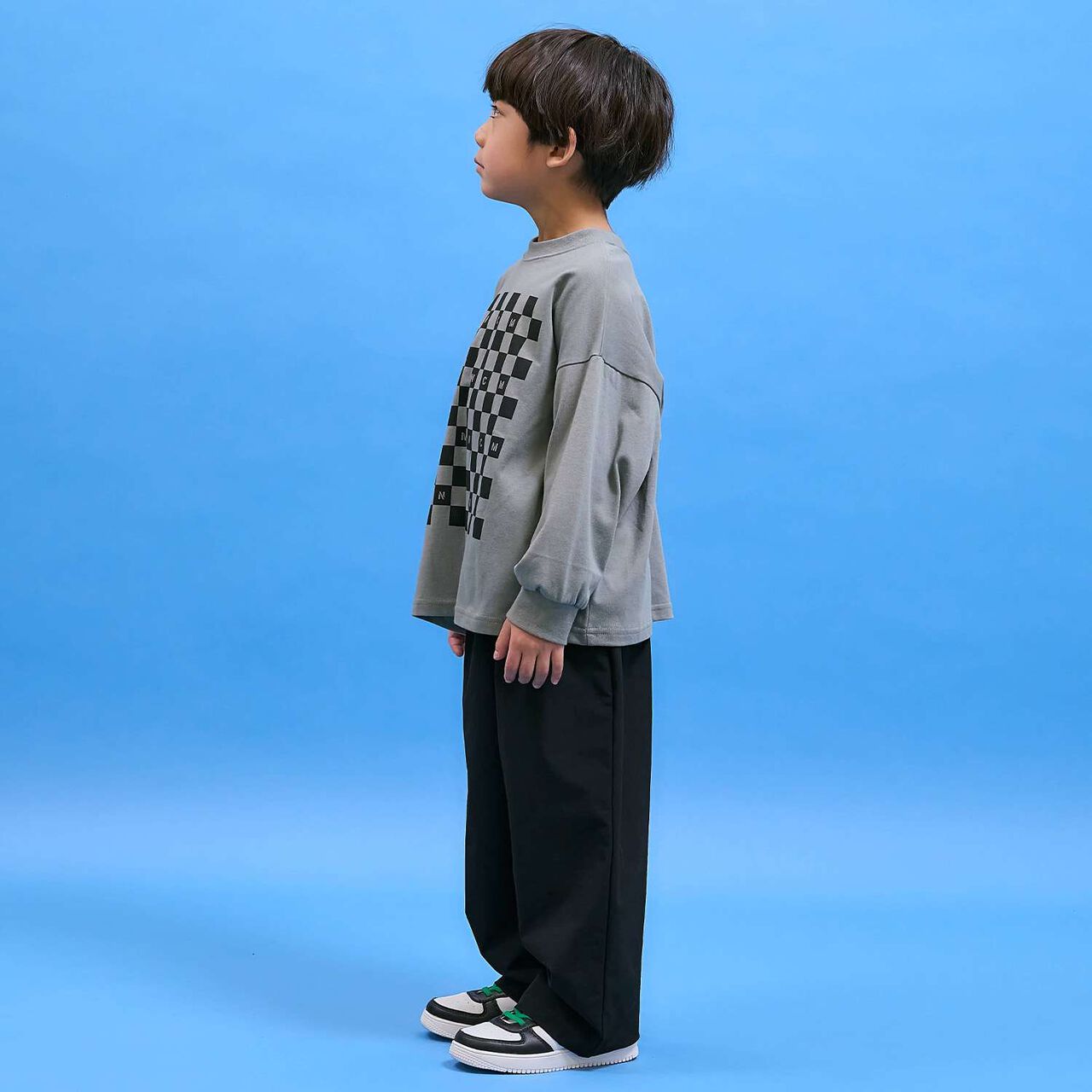 [Anti-Stain & Quick-Dry & Shape Retention] Checker Flag Printed T-Shirt [MNCM],Navy, large image number 24