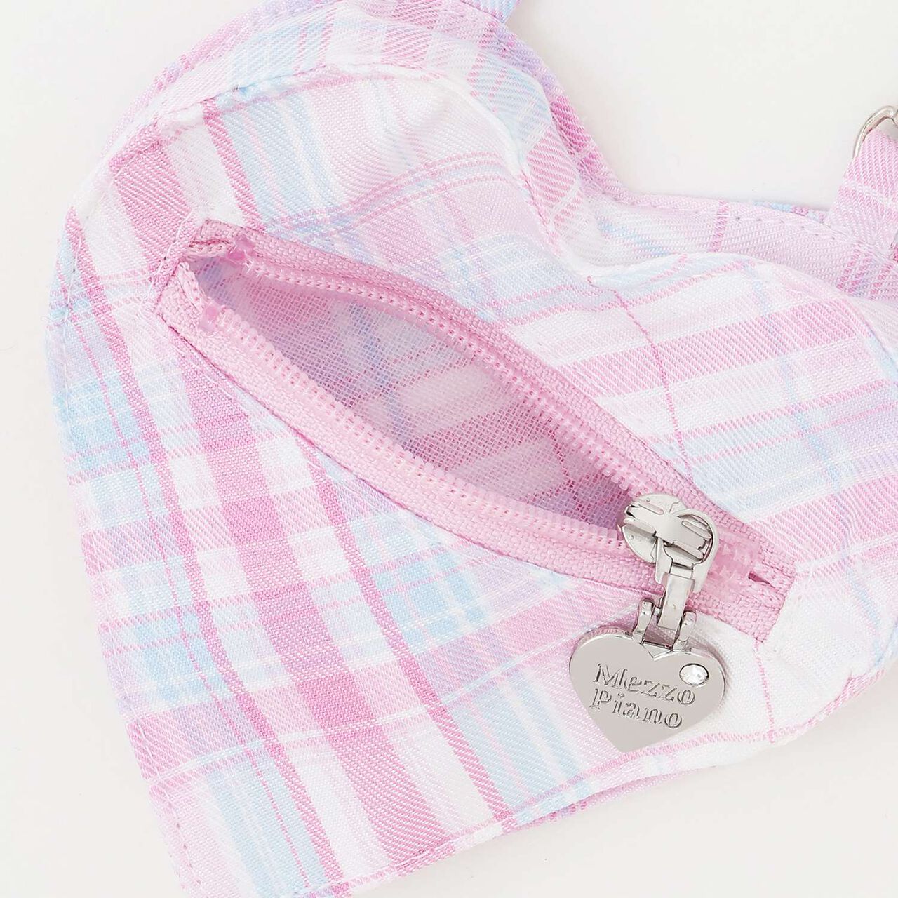 Heart Pouch Wrap-Style Checkered Culotte Skirt,Pink, large image number 11