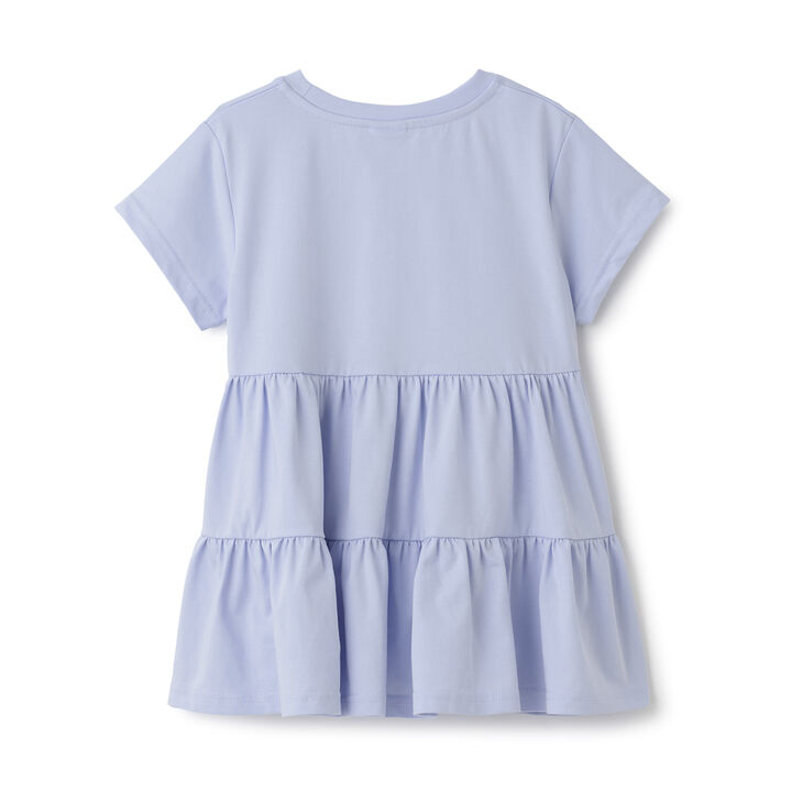 [DailyMe] Short-Sleeve Tiered Tunic with Heat Shielding, Quick-Dry & Antibacterial,Sax blue, medium image number 10