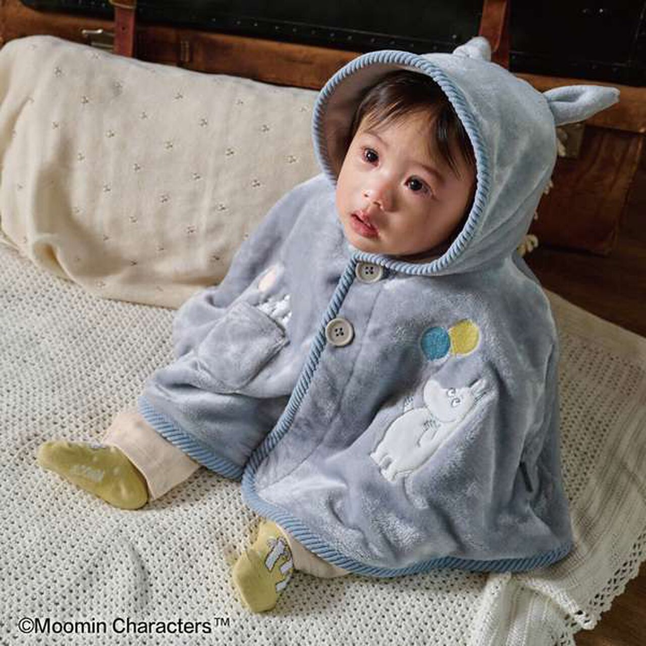 [MOOMIN] 氣球MOOMIN披風,淡灰色, large image number 0