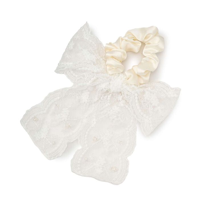 Lace Ribbon Scrunchie,Black, medium image number 6
