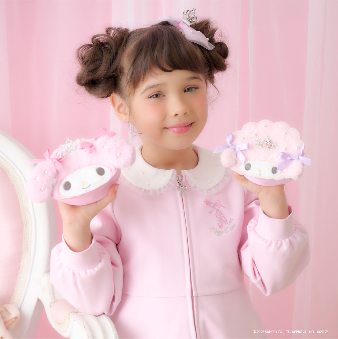 My Melody/My Sweet Piano Tiara Ribbon Hair Clip,Pink, large image number 12