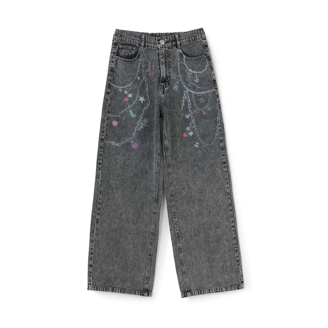 [LTXC] Charm Design Denim Wide Pants,Gray, large image number 11