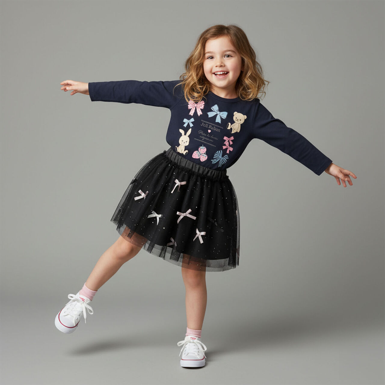 990T Long-Sleeve Plush Ribbon,Navy, large image number 11