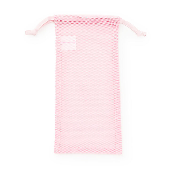 Ballet Motif Print Mesh Drawstring Bag for Shoes,Light blue, medium image number 1