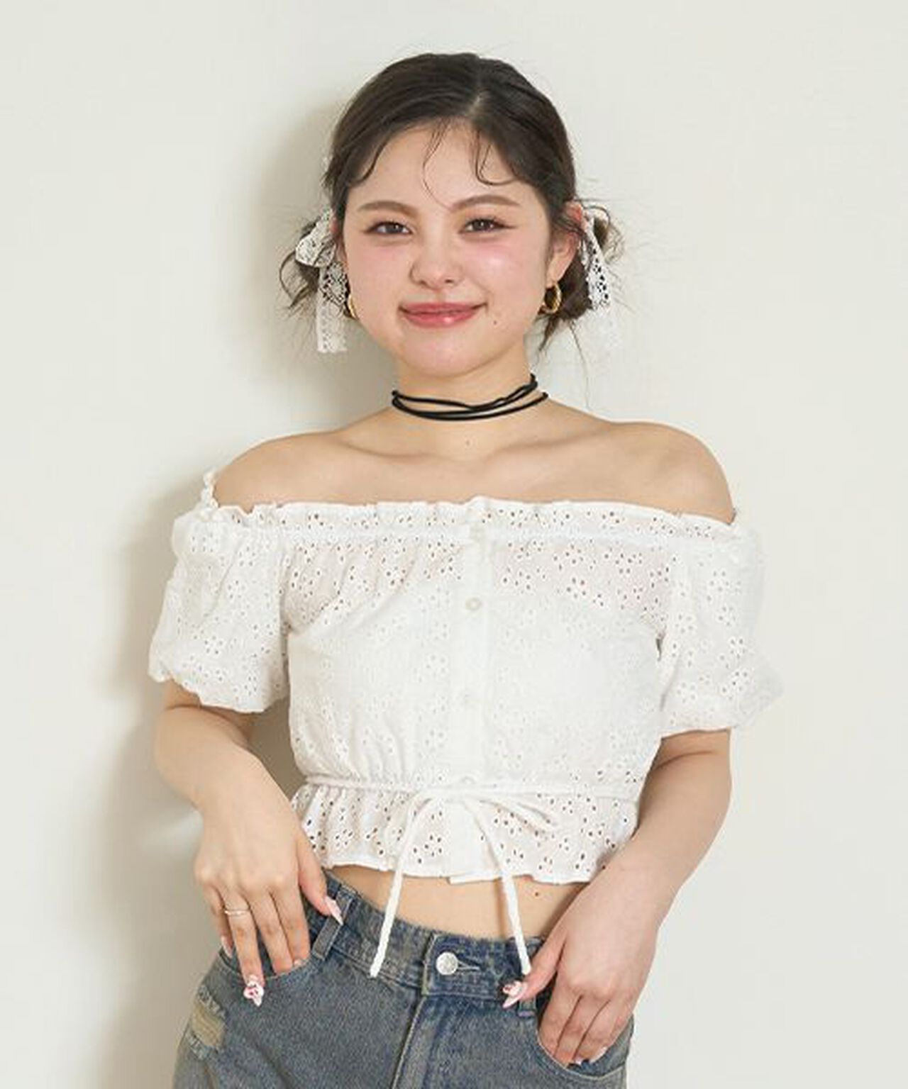 Balloon Sleeve Blouse,Off white, large image number 0