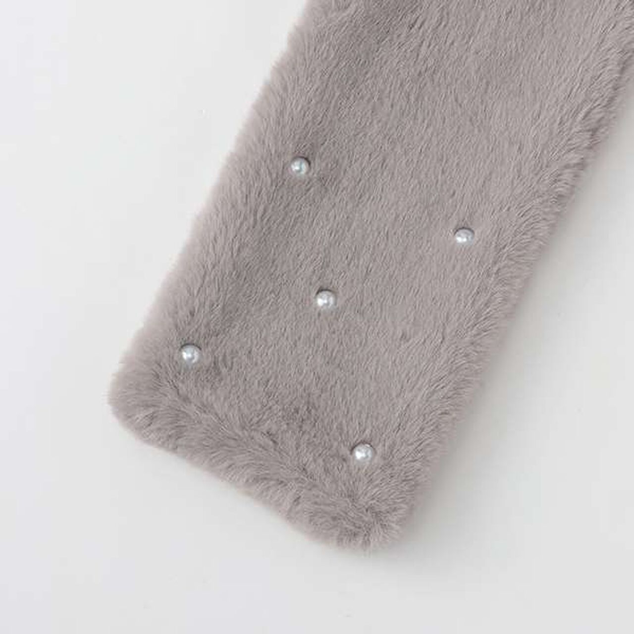 Pearl-Embellished Faux Fur Tippet,Light pink, large image number 2