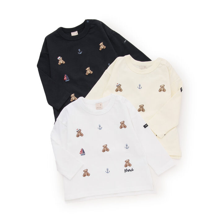 Link Bear Embroidery Marine Long-Sleeve T-Shirt,Navy, medium image number 12