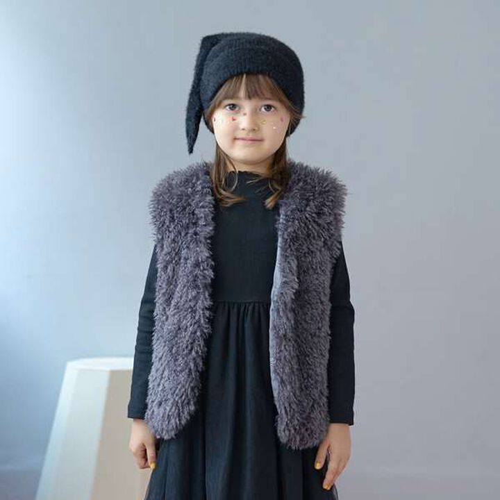 Fluffy Soft Fur Vest,Charcoal gray, medium image number 0