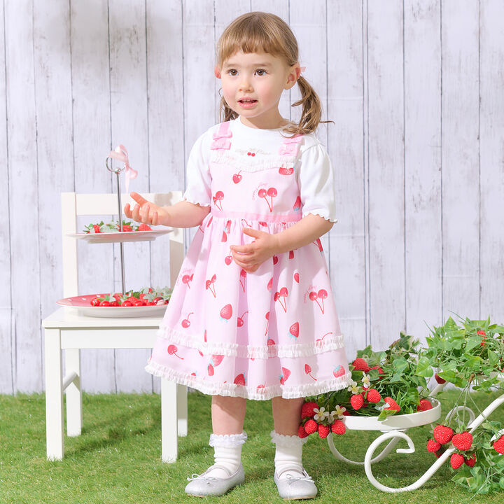 Strawberry Cherry Polka Dot Docking Dress & Bloomers Set,, medium