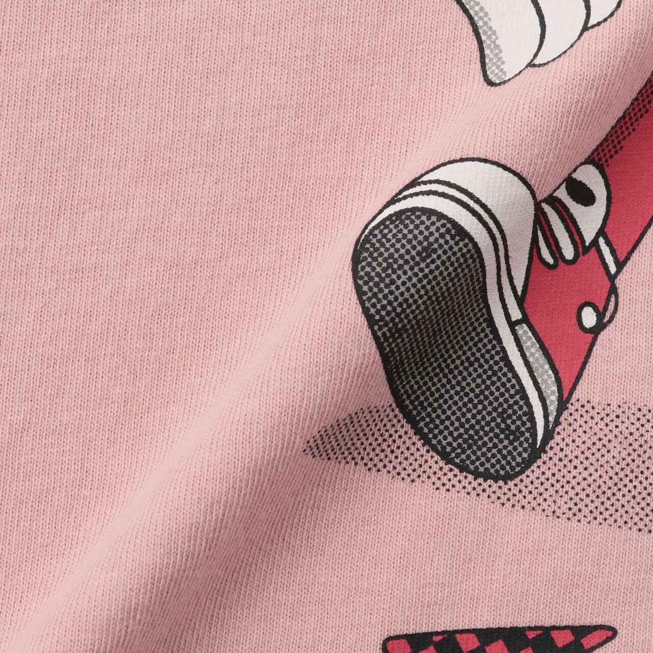 [USA Cotton] Heart Character Motif Wide Long Sleeve T-Shirt,Charcoal gray, large image number 5