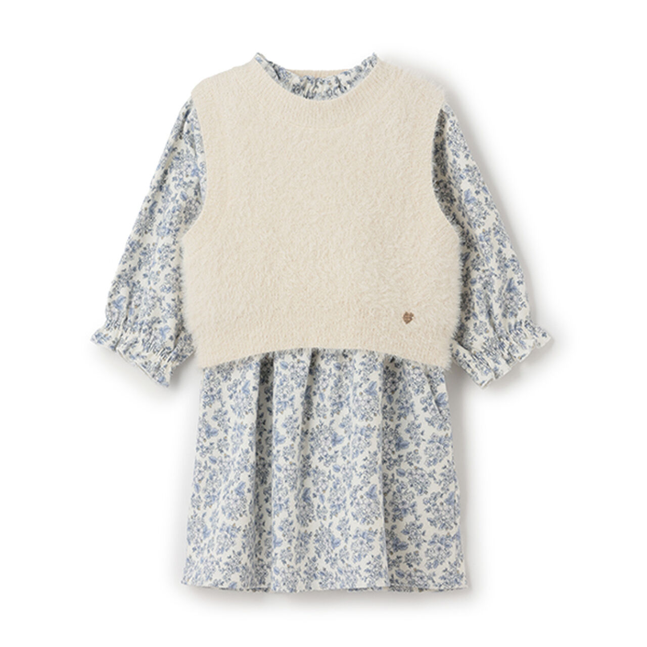 [Link] One-Piece Dress with Vest Pattern,Red, large image number 15