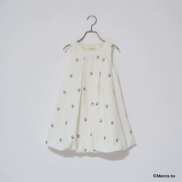 Miffy Embroidered All-Over Pattern Balloon One-Piece Dress,Black, medium image number 1