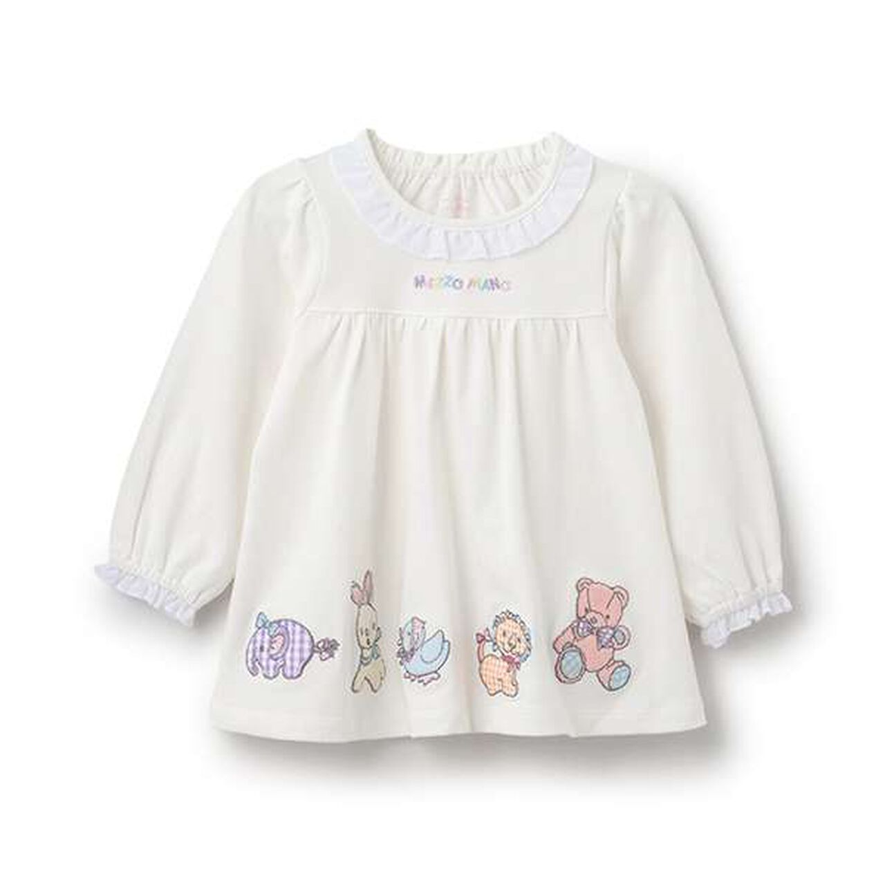 Animal Appliqu&eacute; Long-Sleeve Tunic,Off white, large image number 0