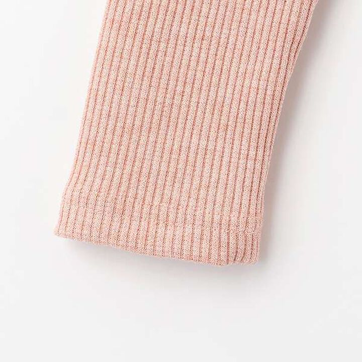 Ribbed Long-Sleeve T-Shirt with Shoulder Slits,Pink, medium image number 11