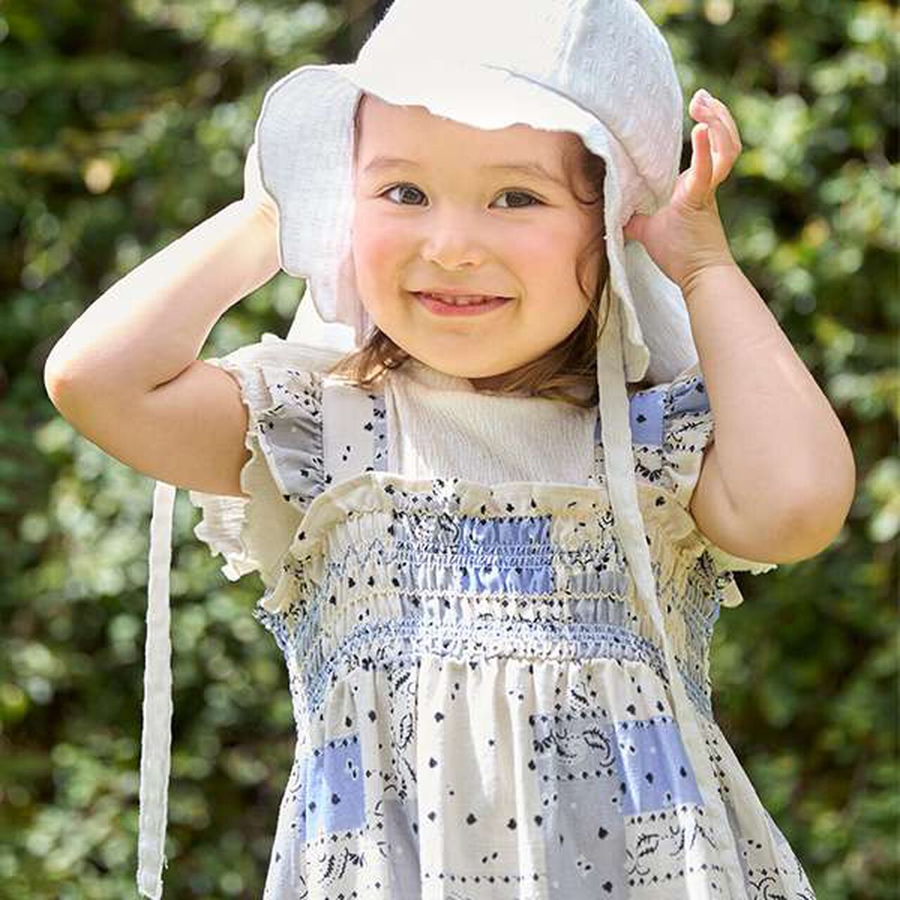 [Link] All-Over Pattern Shirred One-Piece Dress (Kids Size),Light beige, large image number 2