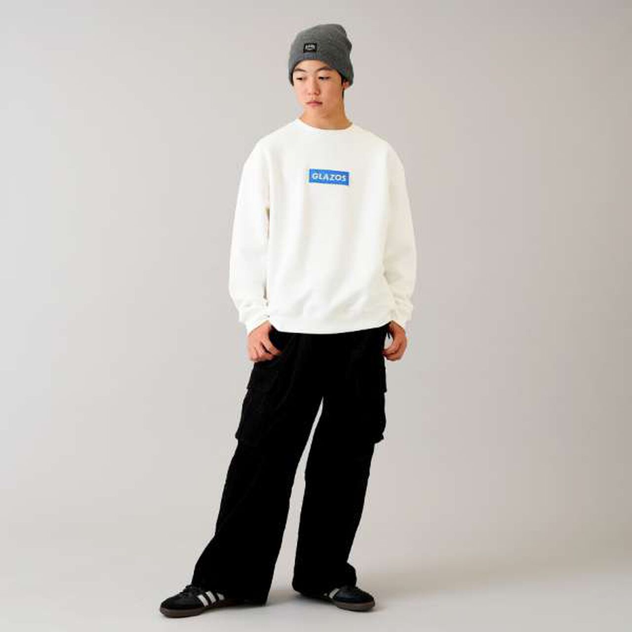 Resistant to Pilling Wool Lined Box Embroidered Logo Sweatshirt,Blue, large image number 12