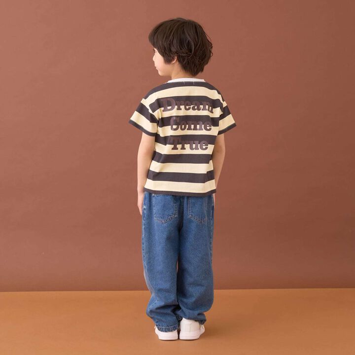 [31 Ice Cream] UV Cool Touch Shape-Retaining Sherbet T Assorted Print Striped T-Shirt,Black, medium image number 17