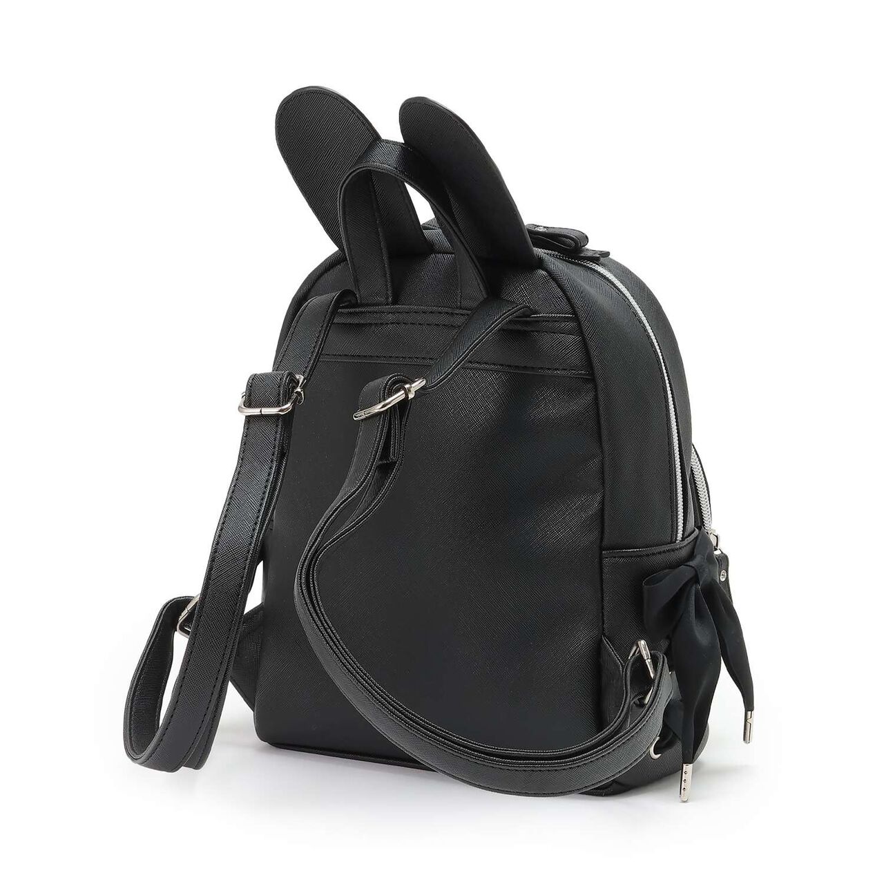 Bunny Ear Lace-up Faux Leather Backpack,Ivory, large image number 1