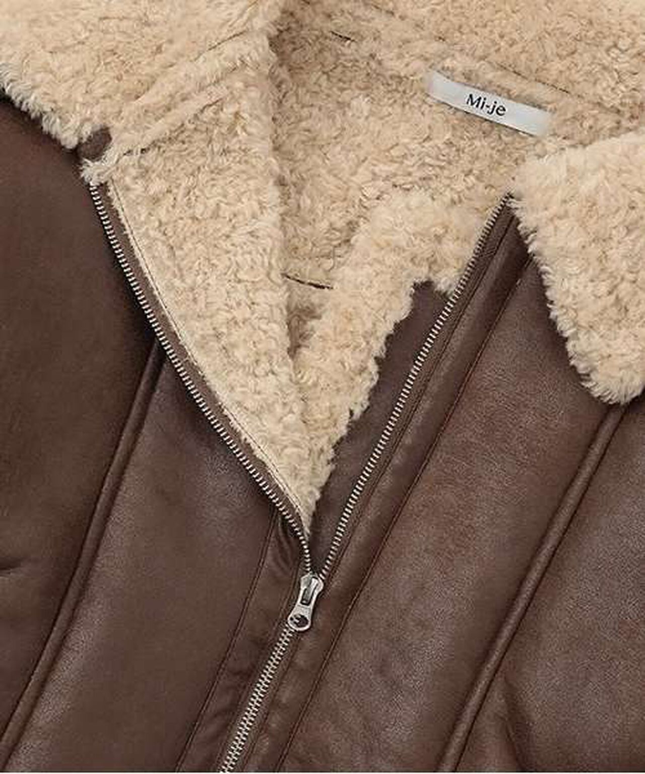 Mouton-Style Jacket,Ivory, large image number 11