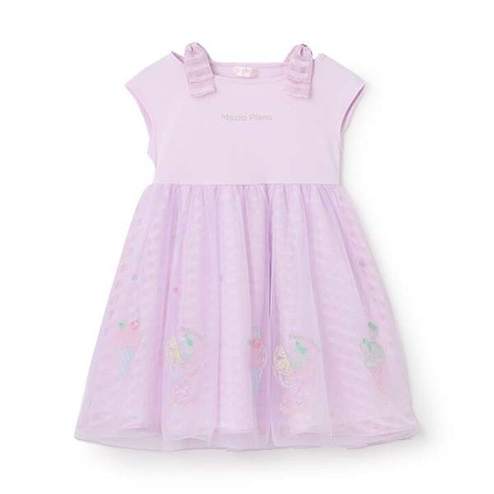 Sherbet Embroidery Docking Dress,Lavender, medium image number 0