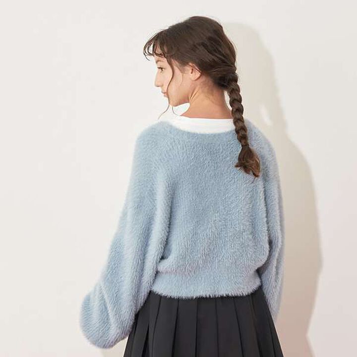[AMI] Shaggy Cardigan &times; Long Sleeve T-Shirt Set,Light blue, medium image number 5