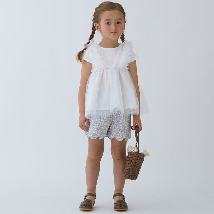 Link Tulle Frill Tunic,Off white, medium image number 2