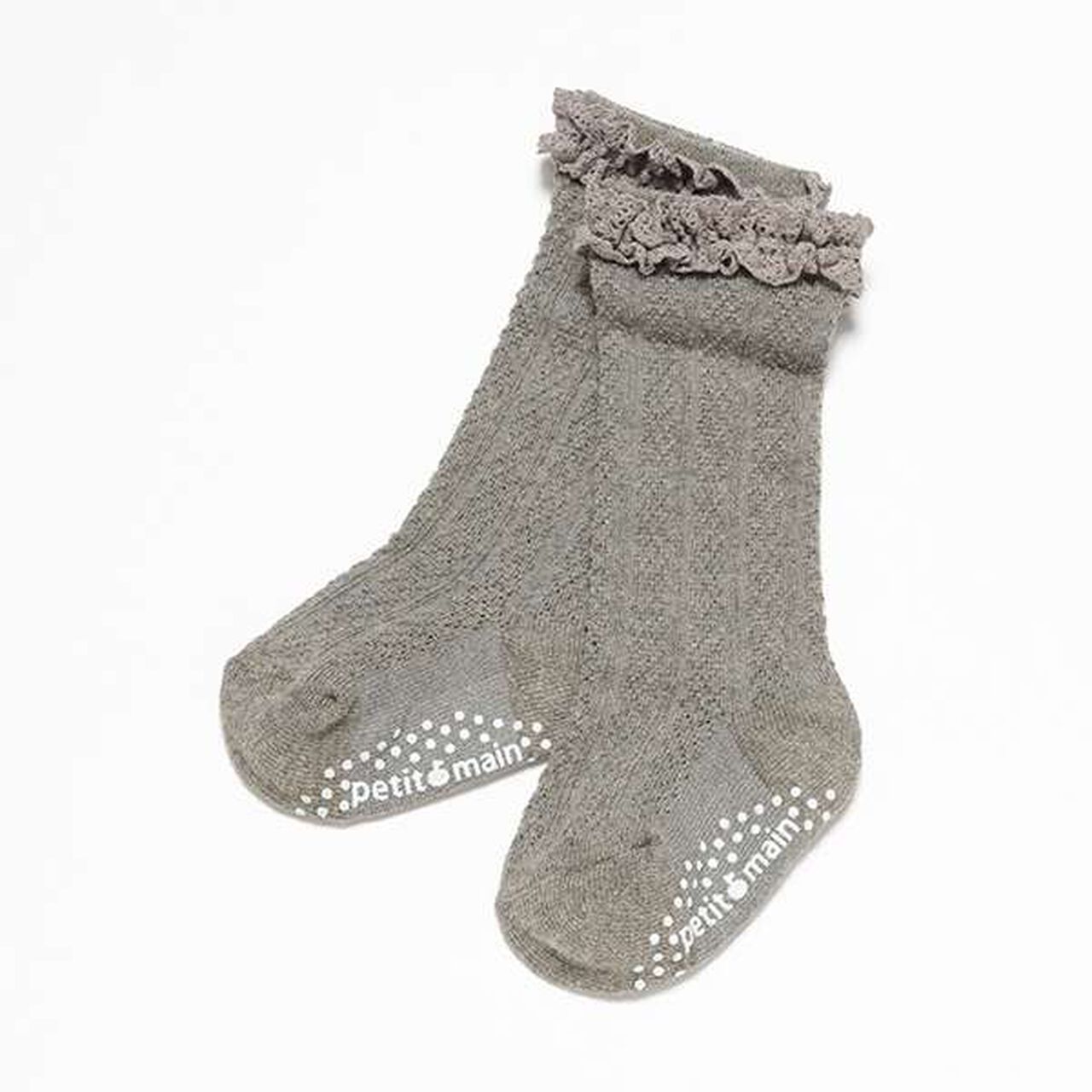 Float Cotton Lace High Socks,Ivory, large image number 8