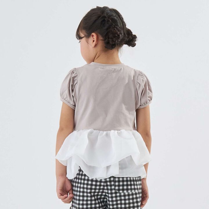 [100% Cotton] Cropped Organdy Docking Top for Girls [Kids] [Children's Clothing],Greige, medium image number 2