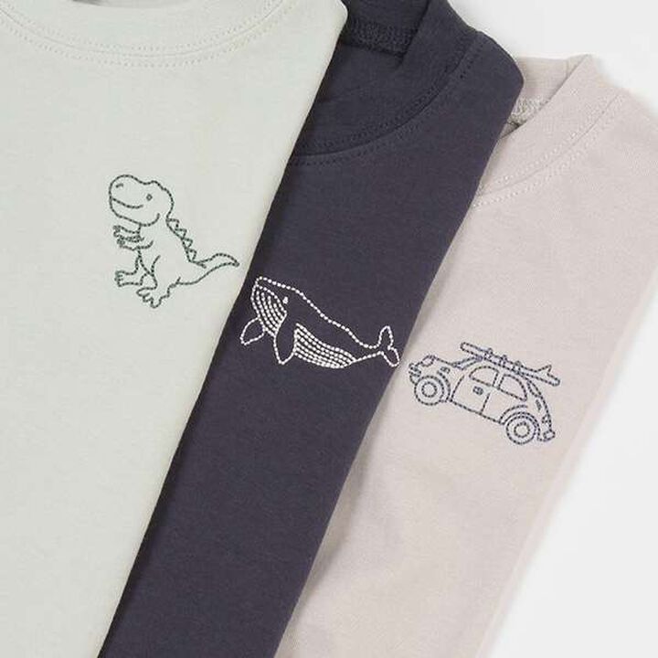 [GOOD PRICE] Cool Touch] Embroidered T-Shirt,Off white, medium image number 3