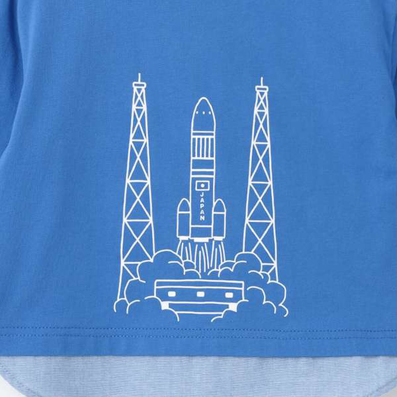 Long-Sleeve T-Shirt with Contrast Hem [JAXA LABEL],Orange, large image number 9