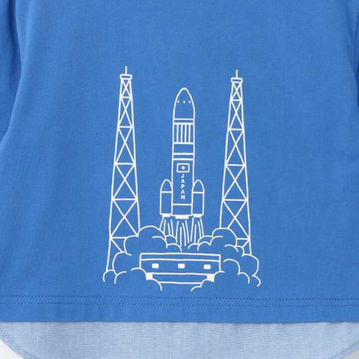 Long-Sleeve T-Shirt with Contrast Hem [JAXA LABEL],Orange, medium image number 9