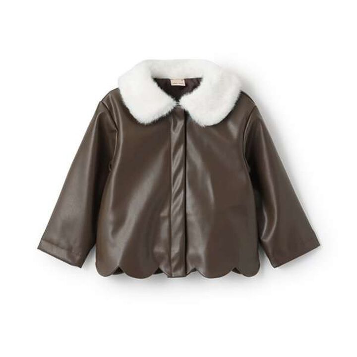[Link] Faux Leather Jacket,Brown, medium image number 0