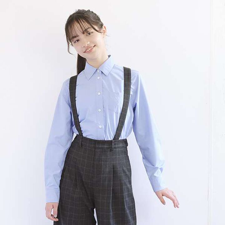 *Collar Long-Sleeve Shirt,Blue, medium image number 0