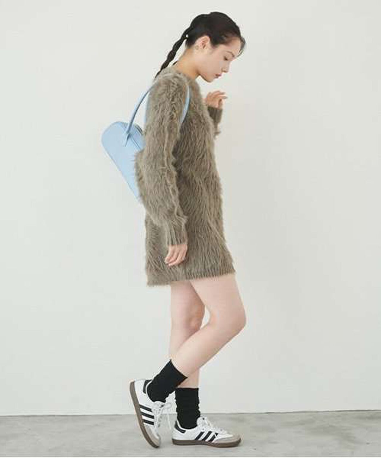 Shaggy Mini One-Piece Dress,Mocha tea, large image number 12